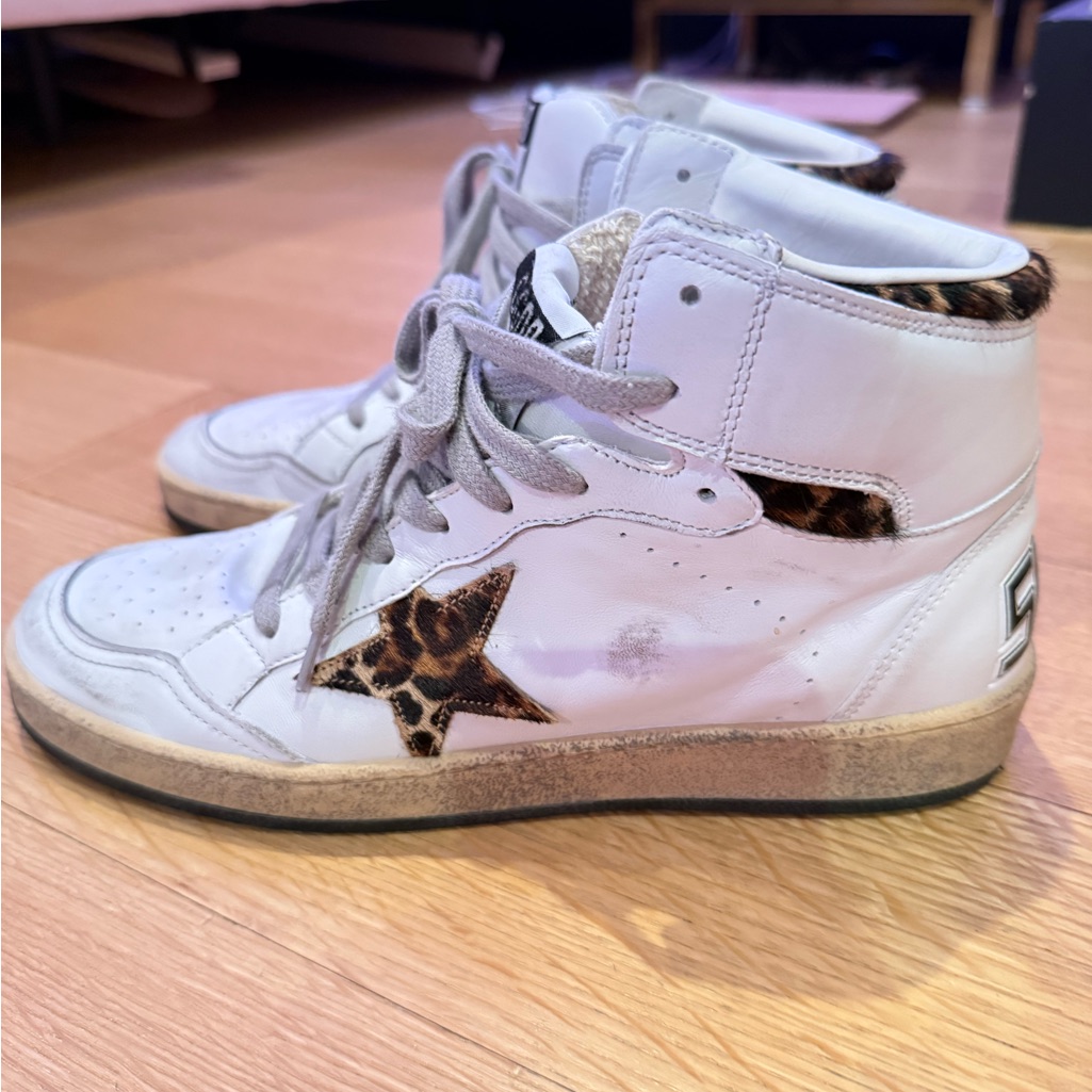 Golden Goose Sky-Star With Leopard Print. Worn Once. Size 40